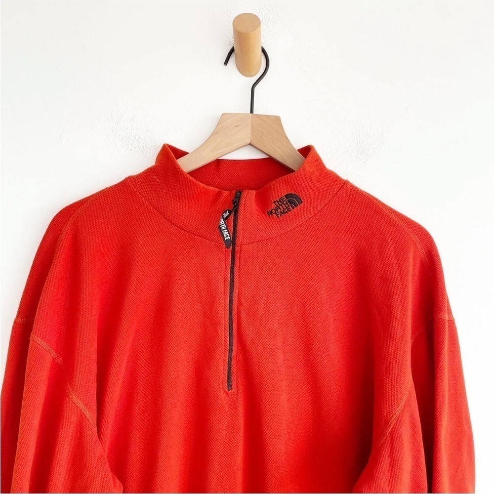 The North Face Men's 1/4 Zip Mock Neck Pullover Sweater Orange XL